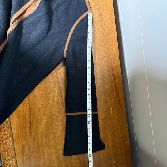 Black/Camel Reversible Open Cardigan Sweater Split Sleeves - Picture 6 of 10